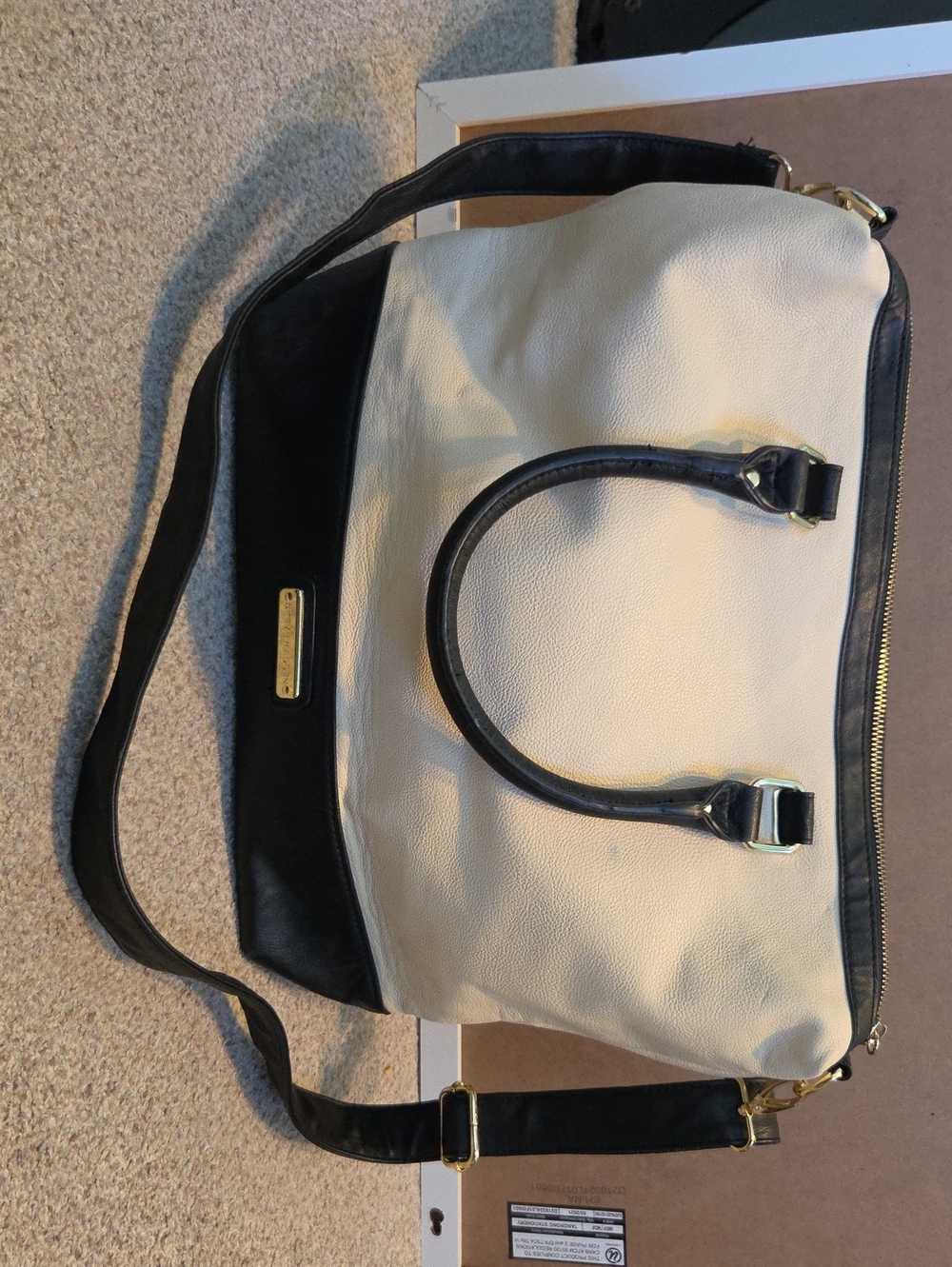 Steve Madden Color Block Shoulder Bag in Black & White